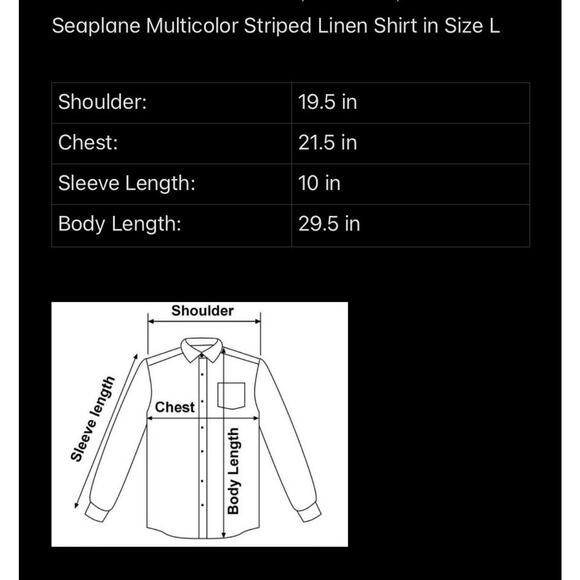 Seaplane Men’s Striped Cotton Shirt Size L - Picture 6 of 6